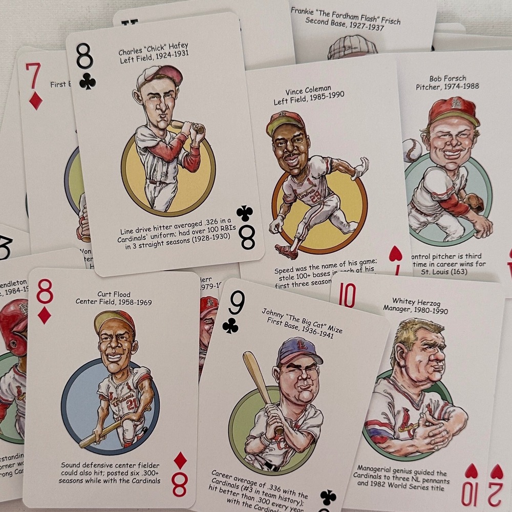 Hero Decks St Louis Baseball Heroes Playing Cards Cardinals Legends Caricature - Picture 10 of 11